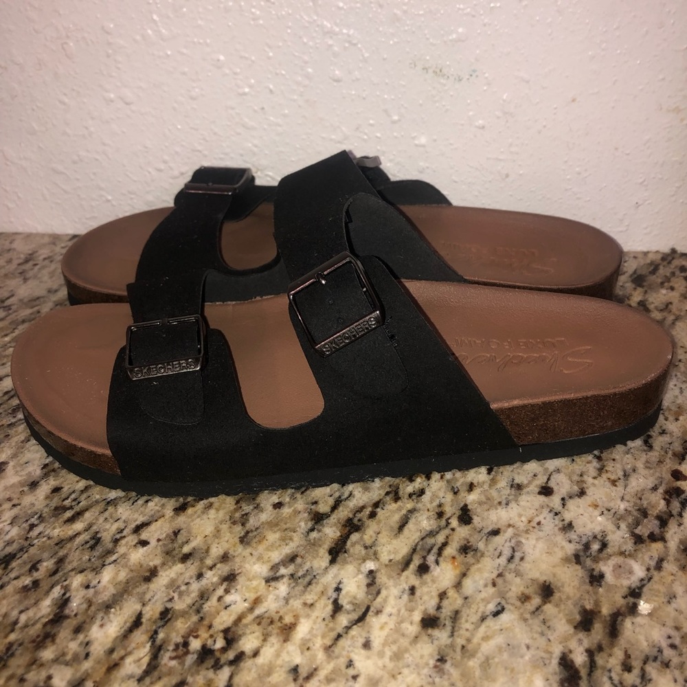 Skechers Women's Luxe Foam Double Strap Relaxed Fit Sandals NWOB! US Size 10